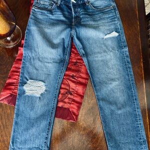Levi's Distressed Denim Straight Leg Jeans